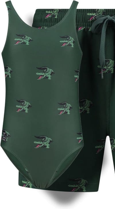 Son of a Beach - Croc Green Meisjes Badpak - maat 74-80 - Groen
