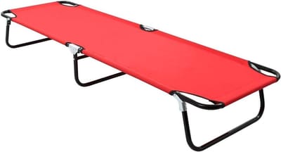 Campingbed Opvouwbaar - Zonnebed Ligstoel - Buiten Ontspannen - Extra Stabiele Poten - 190 x 58 x 28 cm - Rood