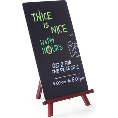 Panneau d'information publicitaire MENU sur chevalet pour restaurant 220x360mm Hendi 664070