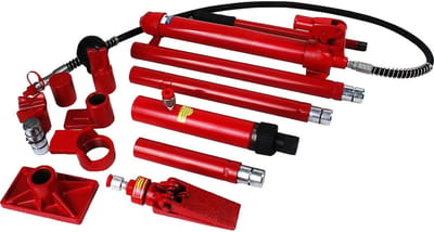 Hydraulische Uitdeukset - Carrosserie Gereedschap - Voertuig Herstellen - 10 Ton Capaciteit - Complete Set - Grijs