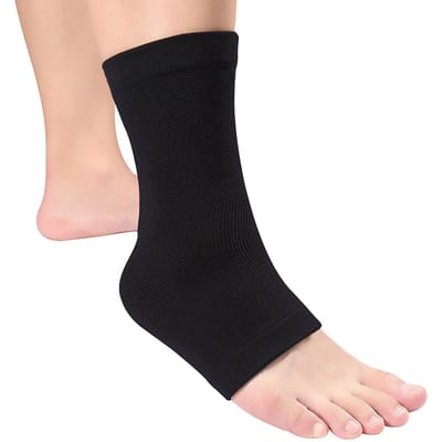 Elastische Enkelsteun Brace Voetbeschermer Verstuikingen Blessure Wrap Bandages Riem Ademend beige