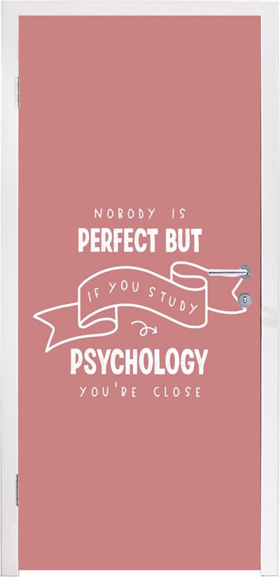 Deursticker Quote - Studeren - Psychologie - 95x235 cm - Deurposter