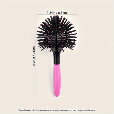 Brosses à cheveux rondes 3D Peigne 360° Brosse à cheveux ronde pour coiffer Démêleur Brosse sphérique de salon pour cheveux épais et bouclés black