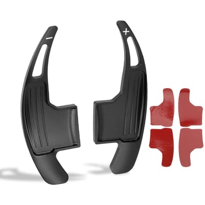 1 Paire Extension de Palettes de Changement de Vitesse en Alliage d'Aluminium Remplacement Pour Ford Mustang V6 EcoBoost GT Shelby 2015‑2022 Black noir