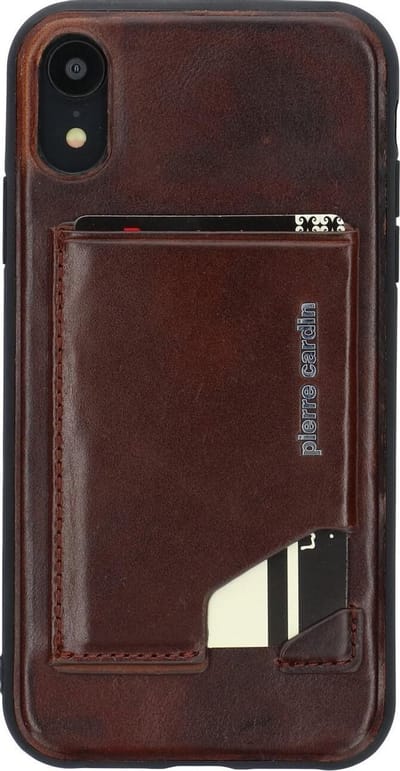Bruin hoesje van Pierre Cardin - Backcover - Stijlvol - Leer - voor iPhone XR - Luxe cover