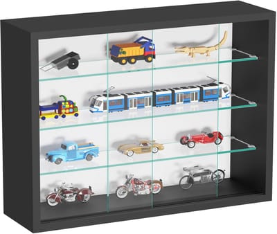 VDD - Vitrine kast - Display kast - Vitrinekastje - hangende wandvitrine - schuifdeuren - 50 x 40 x 13 cm