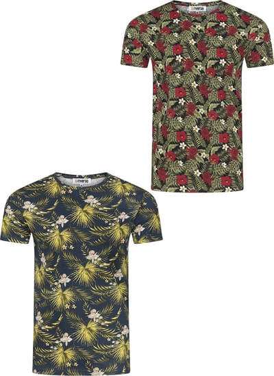 riverso Heren T-Shirt RIVBill 2 Pack regular fit Veelkleurig S Ronde Hals Volwassenen - gemaakt van 100% katoen