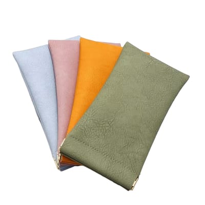 4 stuks - brillentas - zonnebrillen opbergdoos voor mannen en vrouwen - draagbaar - brillen opbergtas met automatische sluiting van de veermond - leren brillentas (roze/oranje/blauw/groen)