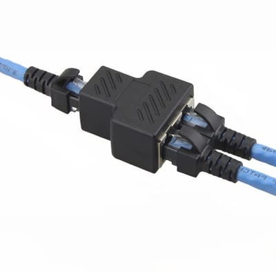 RJ45 Netwerk Splitter Adapter voor Ethernet - 1 naar 2 Poorten, Dual Vrouwelijke Socket, 8P8C