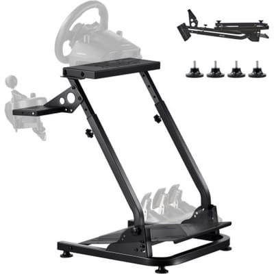 VEVOR Stuurwielstandaard, Verstelbare en opvouwbare simulatorstandaard voor Logitech G29 G27 G920 G923, Thrustmaster T300RS T300GT T248 TS-PC TSXW Gaming Cockpit, pedalensimulator niet inbegrepen