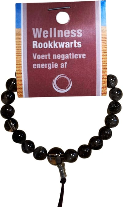 Rookkwarts powerbead armband + kaart