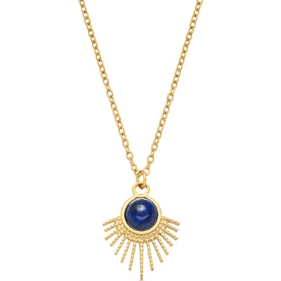 Luxenter Ketting van natuurlijk lapis lazuli met 18-karaats geelgouden afwerking - Ankyo