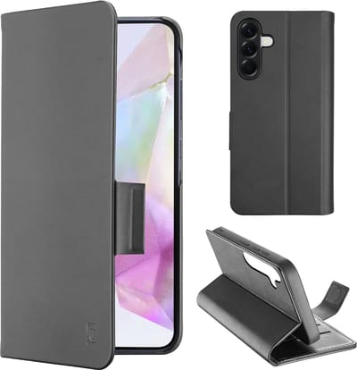 Cellularline Book Agenda Hoesje - Geschikt voor Samsung Galaxy A36 - Met Pasjesvak & Standfunctie & RFID/NFC Block - Zwart