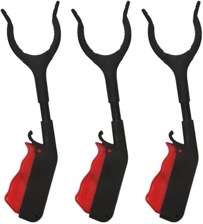 Afvalgrijper 3-delig - Vuilnisopraapstok - Zwerfvuil Opruimen - Nooit Meer Bukken - 30 cm - Meerkleurig