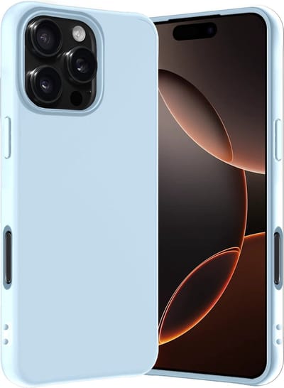Hoes - Geschikt voor Apple iPhone 16 Pro - Sterk & Shockproof - Hoesje Cover - Siliconen Case - Lichtblauw