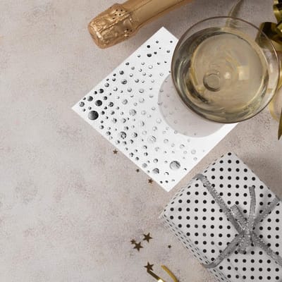 Famanu - Zilveren Cocktailservetten – 100 stuks 3-laags – Luxe Servetten voor Feest, Diner en Gebeurtenissen