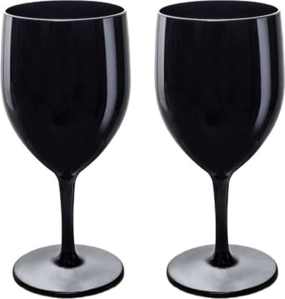 Fjesta© Kunststof Wijnglazen - 27cl - Zwart - 2 Stuks