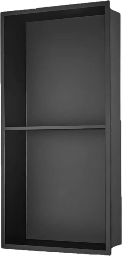Douchenis PRO - Zwart - Inbouwnis - Voor badkamer - Zeepopslag - Verzonken - 2 lagen - 33x63cm