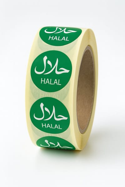 Halal Etiket - 500stuks – Ø25mm - Diepvriesbestendig - Allergenenetiket - HACCP en Voedselveilig - Verwijderbaar - Professioneel Keuken Restaurant Horeca