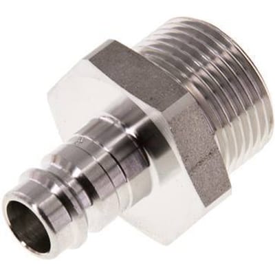 RVS 306L DN 10 Luchtkoppeling Insteeknippel G 3/4 inch Buitendraad - CLP10-M-SSL-P-034