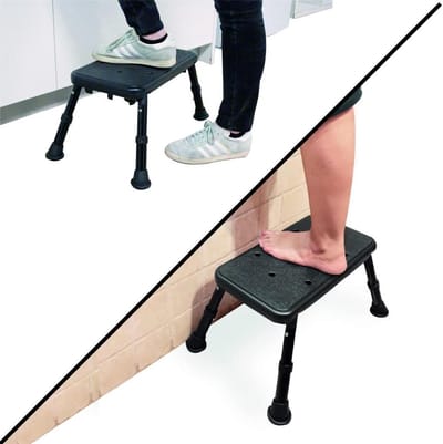 Badkameropstapje 255 cm hoog voor Volwassenen - Antislip Opstapje voor Senioren en Ouderen - Zwart