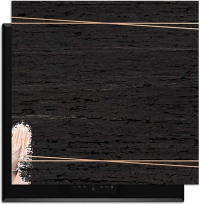 KitchenArt - Midnight Leaves - Inductie Beschermer - 59x52 cm - Kookplaat Beschermer - Luxe Afdekplaat Inductieplaat - Anti-slip & Oprolbaar - Beschermmat Inductiekookplaat