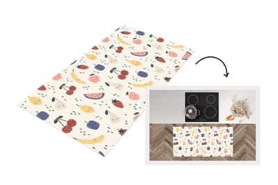 Keukenloper - Loper keuken - Design - Fruit - Kawaii - Patronen - 120x60 cm - Keukenloper vinyl