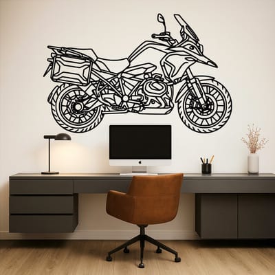 BMW R1300GS Adventure Wanddecoratie Hout – Lasergesneden Motor Kunst – GS Motor Muurdecoratie voor Mancave & Garage – Uniek Cadeau voor Avontuurlijke Motorrijder – 55 cm Breed – Handgemaakt