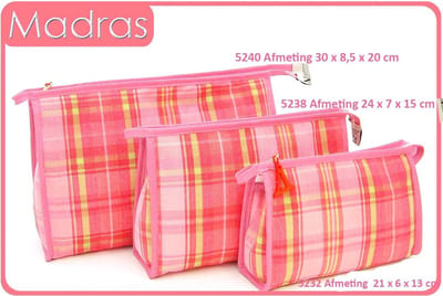 Vagabond-Toilettas-Large Holdall "Madras" 5238-afmeting 24 x 7 x 15  cm.