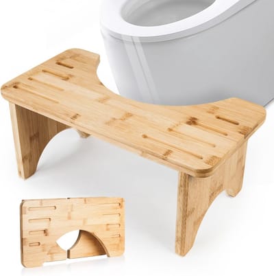 Vouwbare Bamboe Toiletkruk - 18.5 cm Hoog - Voor Gezonde Spijsvertering