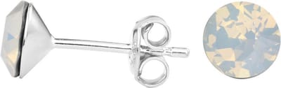 ARLIZI 1429 oorbellen wit opaal Swarovski kristal - sterling zilver - 6 mm