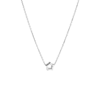 YO&NO - Ketting - Zilver - Anker - Ster -  1,0 mm -  40cm - Sieraden vrouw -  Zilver 925