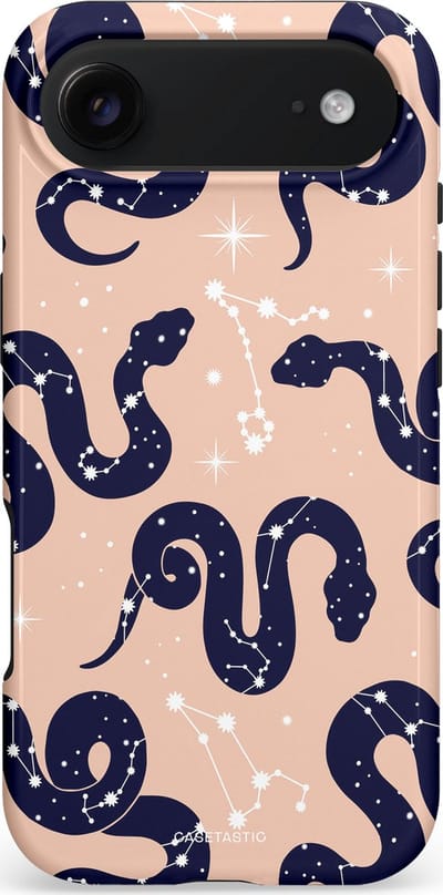 Casetastic hoesje geschikt voor Apple iPhone Air - MagSafe - Dubbellaagse bescherming - Astro slang - Fashion Case - Zand Perzik Donkerblauw Grijs