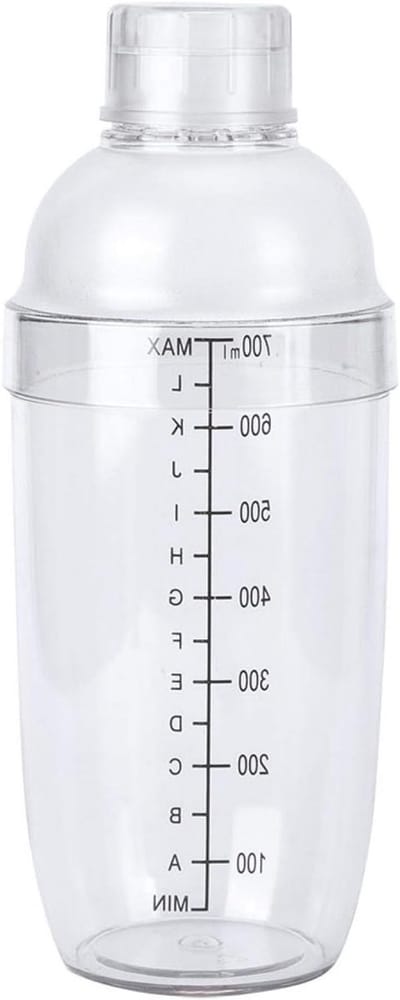 Cocktail Shaker van Plastic met Schaal - 700ml Shaker voor Melk, Sappen en Wijn voor Thuisbar
