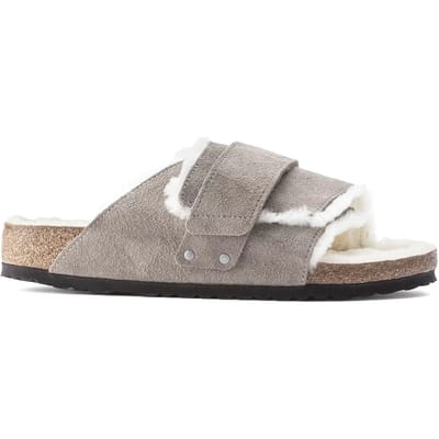 Suède/leren pantoffels met schapenwol voor kinderen Birkenstock Kyoto
