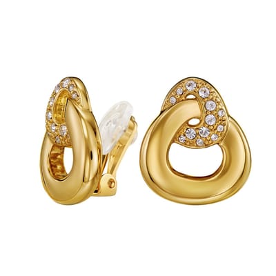 Traveller Clip Oorbellen - Oorclips Dames - Hangers - Goud - Kristal - Preciosa Crystals - Driehoek - Verguld - 20x17 mm - Oorhangers - 157738