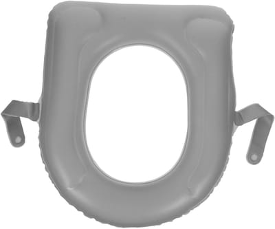 Opblaasbare Toiletzitting - Zitkussen Verhoger - Meer Comfort - Antislip Zuignappen - 45 x 39 x 10 cm - Grijs
