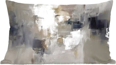 Sierkussens - Kussentjes Woonkamer - 60x40 cm - Kleurenpalet - Penseelstreken - Beige - Nevelig
