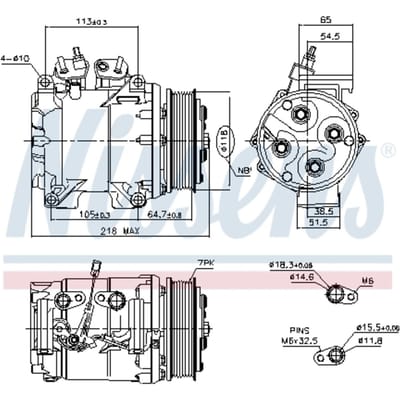 Compressor, airconditioner NISSENS 890128