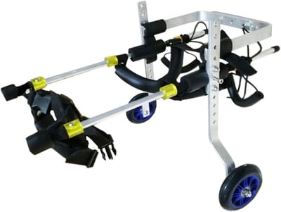 Hondenrolstoel 2 Wielen - Hulpmiddel Hond - Mobiliteit Verbeteren - Lichtgewicht Aluminium Frame - Verstelbaar - Zilver
