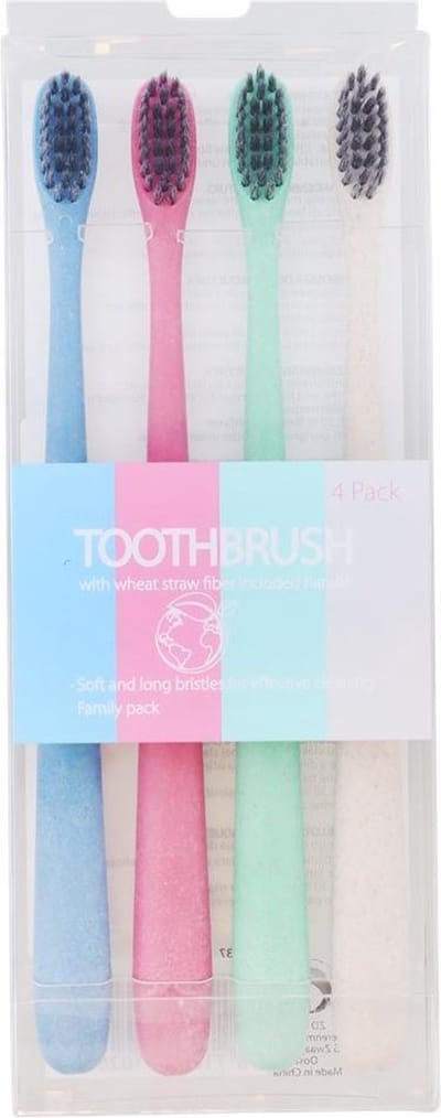 Tandenborstel - Handtandenborstel - Set 4 stuks - Familie pack - Zachte borstel