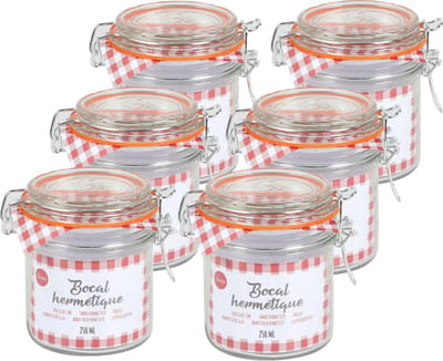 Urban Living Weckpot/inmaakpot - 10x - 250 ml - glas - met beugelsluiting - D8.5 x H10 cm