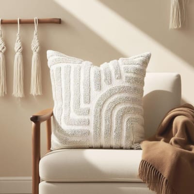 Bohemian Katoen Linnen Boerderij Kussensloop Weven Kant Kwast Kussenhoes Bedhoofd Sofa Kussenhoes Woondecoratie 45×45CM 45x45cm