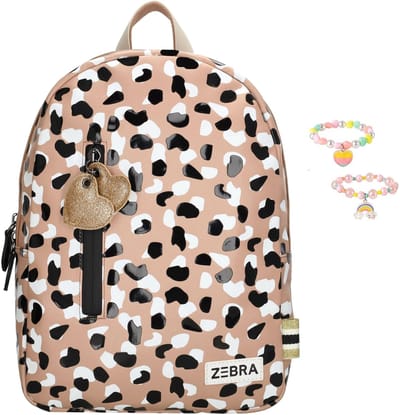 Zebra Rugzak Mila Panter Print - kinderrugzak, rugtas, kinderrugtas, schooltas + armbandje