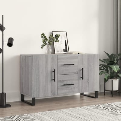vidaXL - Dressoir - 100x36x60 - cm - bewerkt - hout - grijs - sonoma - eikenkleurig