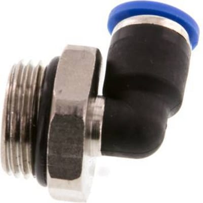 6mm x G3/8'' 90 graden L-verbinding Messing/PA 66 Insteekfitting Buitendraad Kort Draaibaar NBR [2 Stuks]