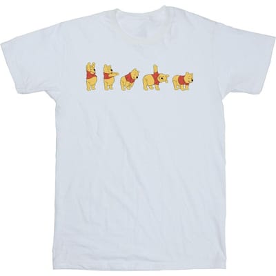 Disney Heren Winnie De Poeh Strek T-shirt (Wit)
