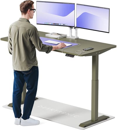 Desktronic HomeOne Zit-sta Bureau Elektrisch In Hoogte Verstelbaar, 160x80 cm Groente/Groente, Stille Dubbele Motor, Hoogte 72-119cm