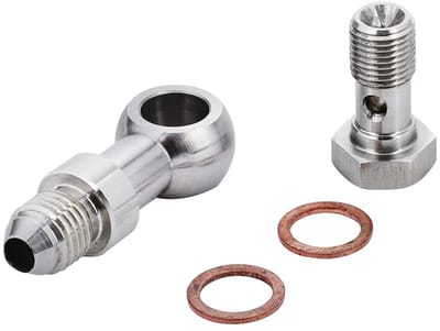Dailygoods- Banjobout Turbo Olie Feed Kit - M10x1.25mm/4AN - Zilver - Slijtvast - Duurzaam - Lange levensduur - Olieaansluiting