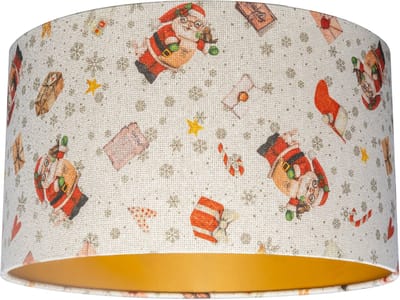 Uniqq Lampenkap met kerstman print 30 cm rond – 20 cm hoog